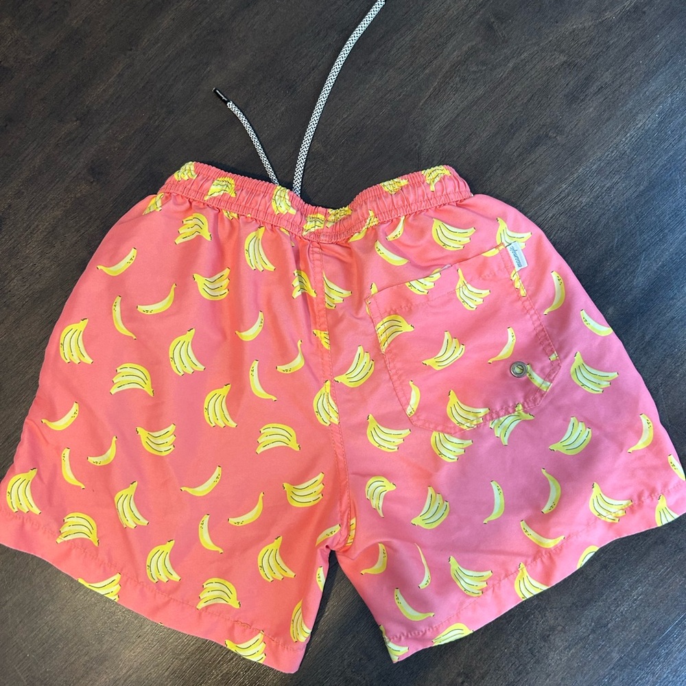 Banana Print Pink mens bathing suit